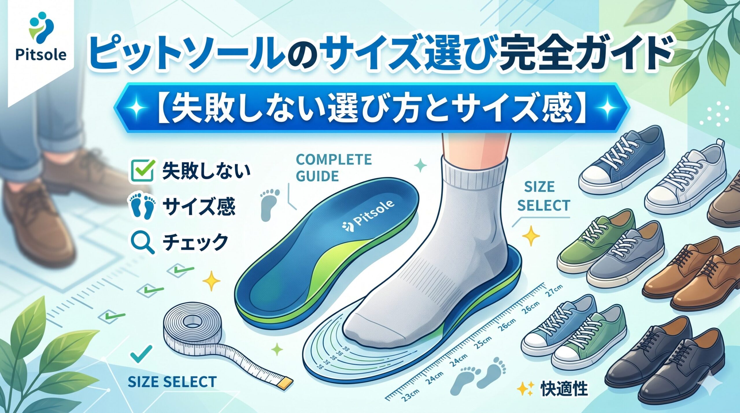 ピットソールのサイズ選び